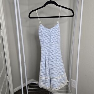 Topshop Light Blue and White Patterned Midi Dress